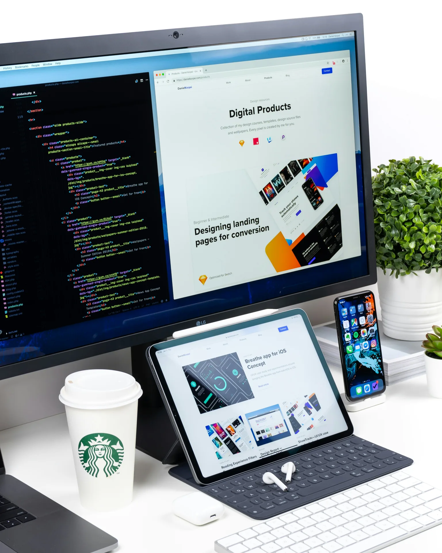 Responsive design shown across multiple devices
