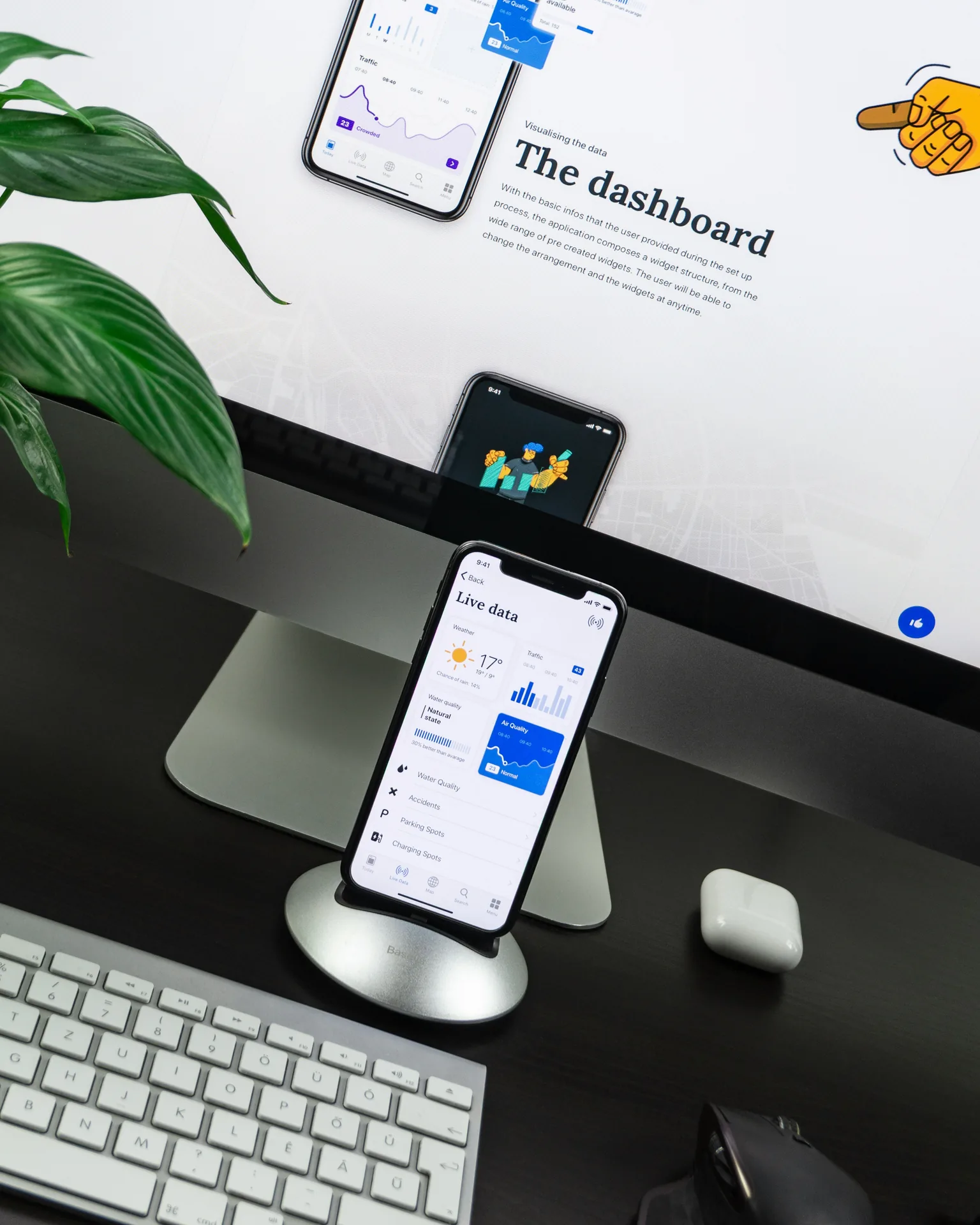 Analytics dashboard on a mobile phone
