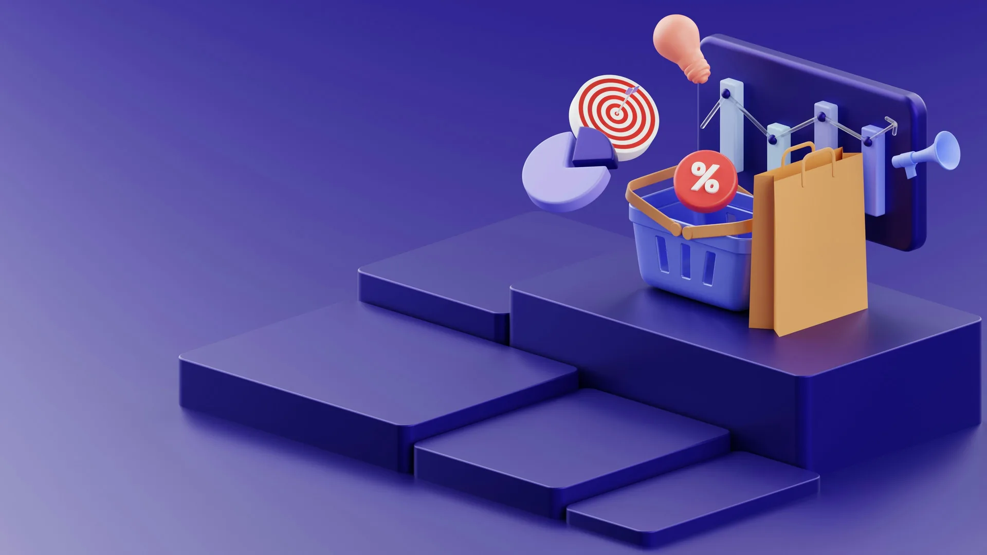 3D e-commerce concept illustration